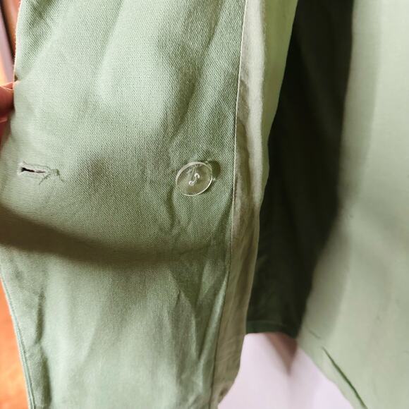 THAKOON COLLECTIVE Green Oversized Linen Blazer Size 12 - Picture 12 of 14